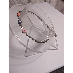 Dainty Evil Eye Adjustable Bracelet - Pink Blue Orange Lucky Protection Charm